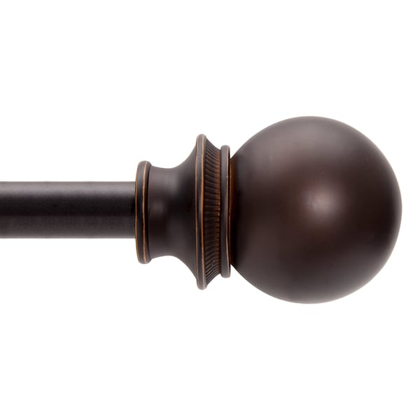 Kenney Mfg Kenney Birkin 3/4" Fast Fit Easy Install Decorative Window Curtain Rod, 42-120", Oil Rubbed Bronze KN80802NP - main